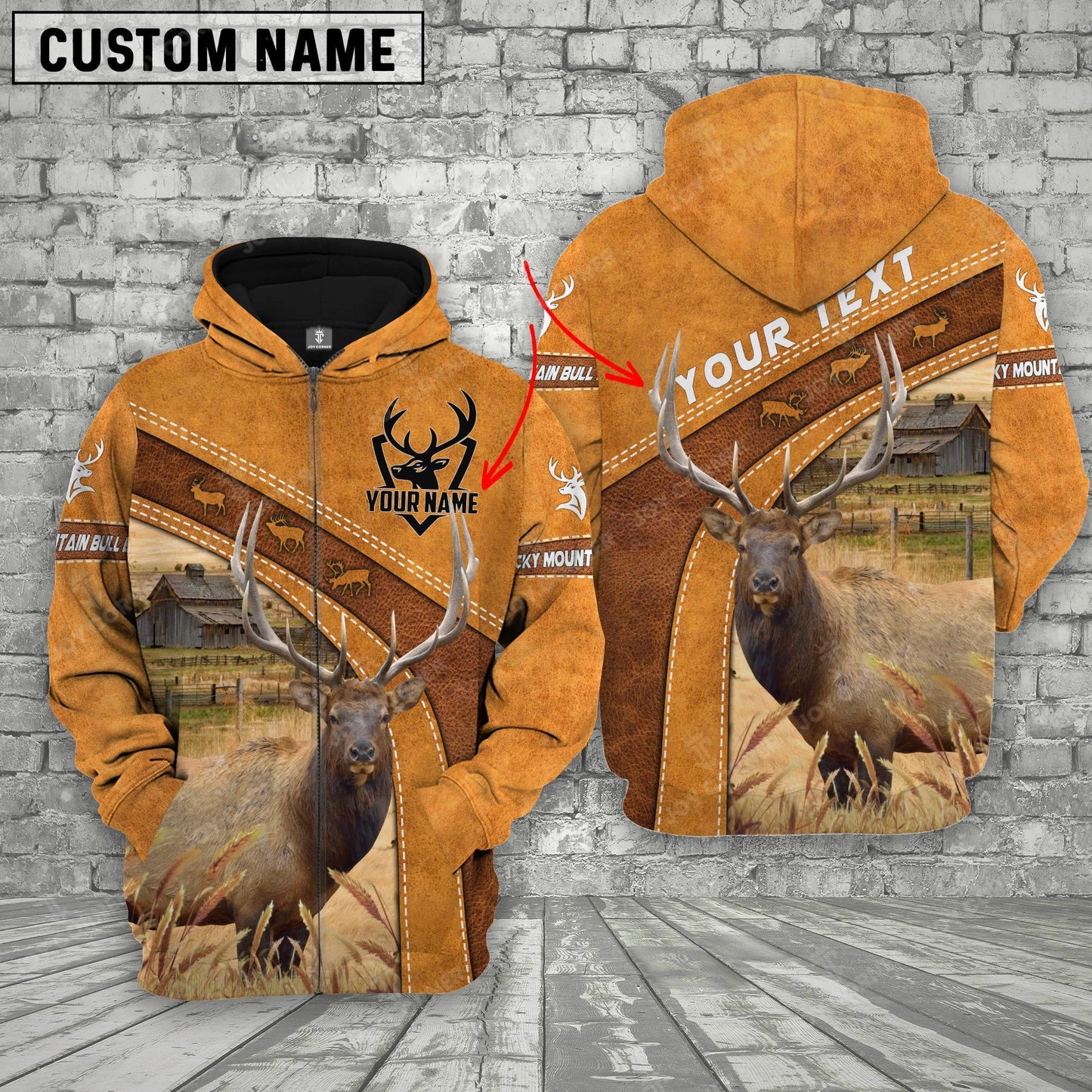Novacare Personalized Name Rocky Mountain Bull Elk Hoodie TT1