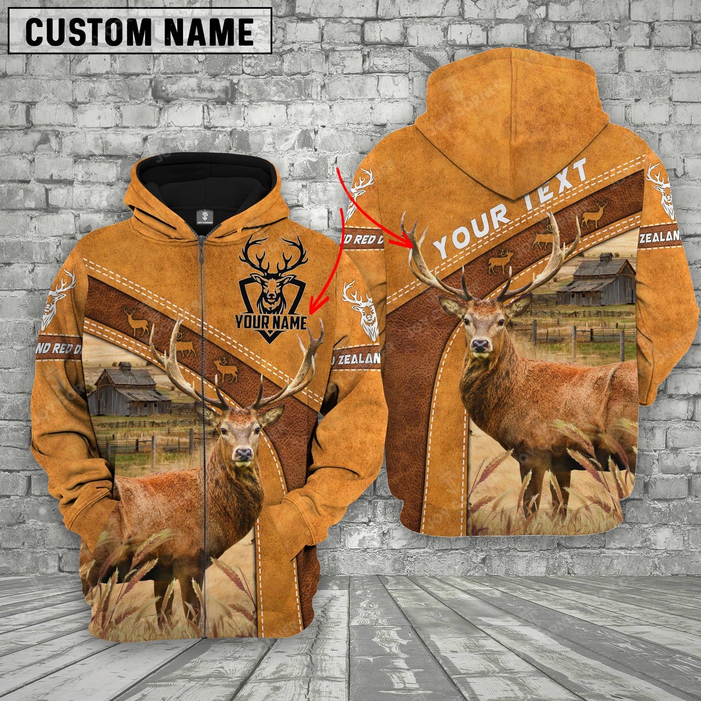 Novacare Personalized Name New Zealand Red Deer Hoodie TT1