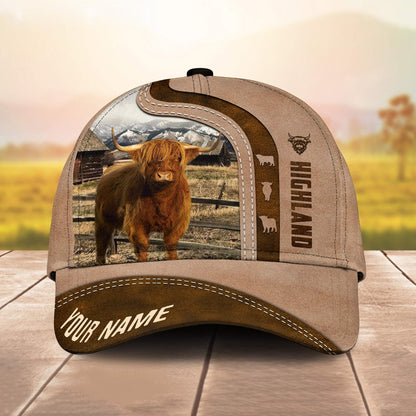 Novacare Highland Cattle Custom Name Light Brown Cap
