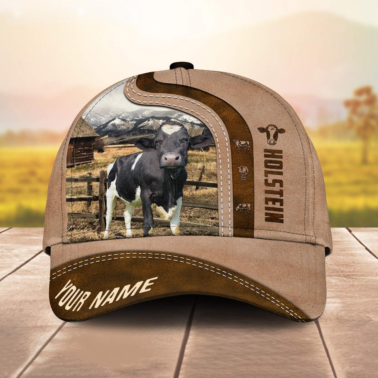 Novacare Holstein Custom Name Light Brown Cap