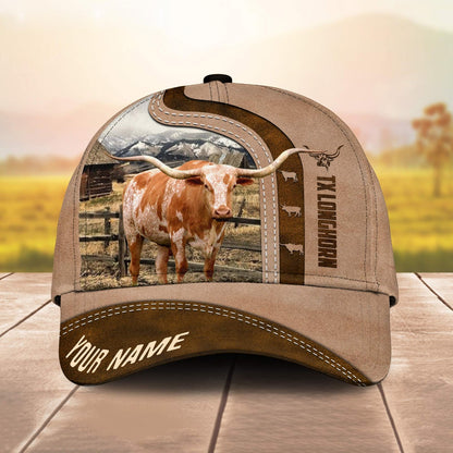 Novacare Texas Longhorn Custom Name Light Brown Cap