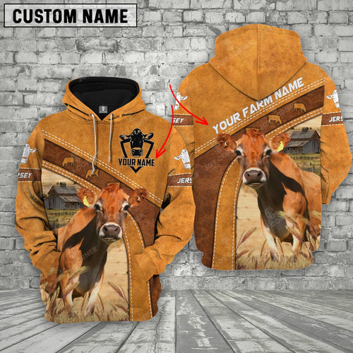 Novacare Jersey Cow No Horns Custom Name Printed Cattle 3D Hoodie