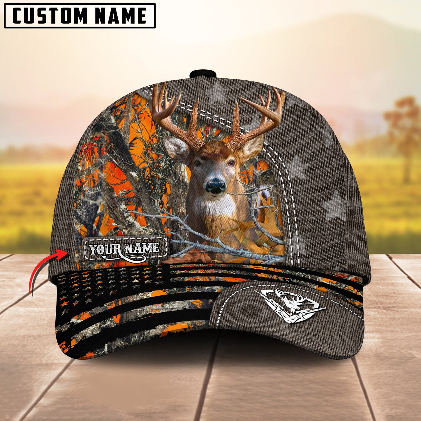 Novacare Mule Hunting Customized Name US Flag 3D Classic Cap