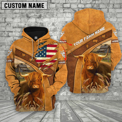 Novacare Personalized Name 3D Highland Flag Hoodie