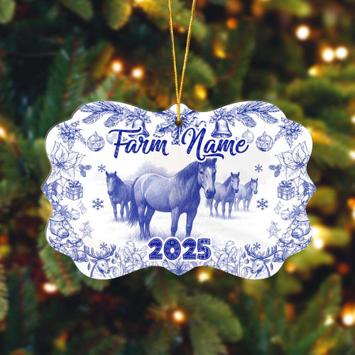 Novoracare Horse Lovers Christmas Gift Toile De Jouy Custom Shape Acrylic Ornament 2025