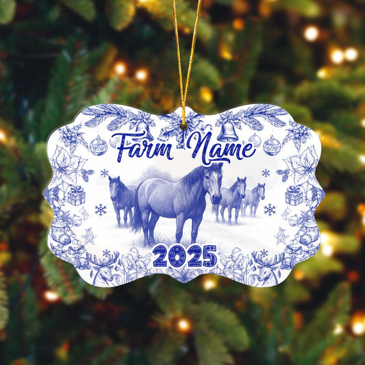 Novoracare Horse Lovers Christmas Gift Toile De Jouy Custom Shape Acrylic Ornament 2025