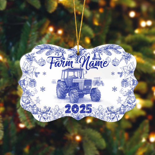 Novoracare John Deere Tractor Lovers Christmas Gift Toile De Jouy Custom Shape Acrylic Ornament 2025