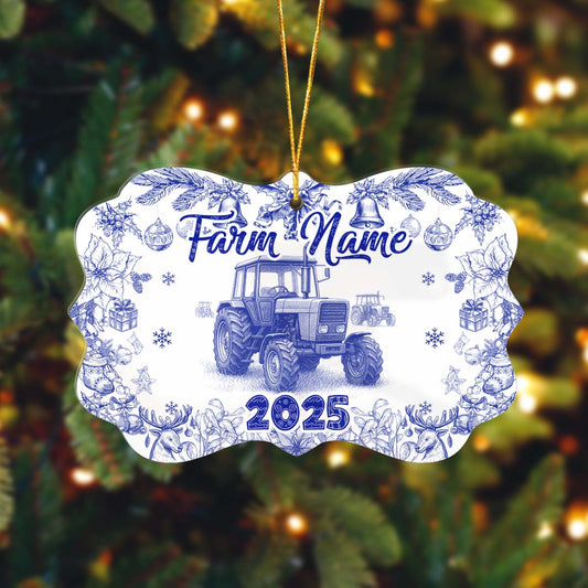 Novoracare John Deere Tractor Lovers Christmas Gift Toile De Jouy Custom Shape Acrylic Ornament 2025