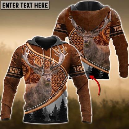 Novoracare Mule Hunting Personalized Name Carving Leather Pattern 3D Hoodie