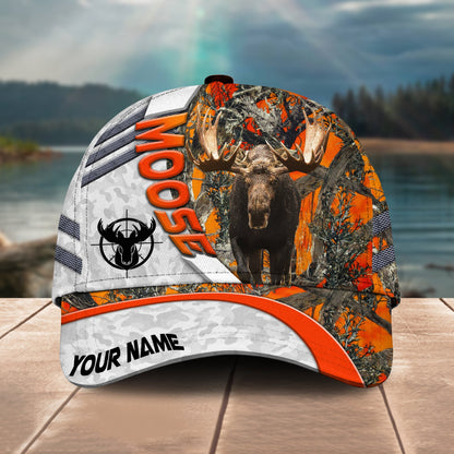 Novacare Hunting Customized Name Orange Lava Pattern 3D Classic Cap