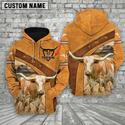 Novacare Personalized Name Farm Texas Longhorn Cattle Hoodie TT5