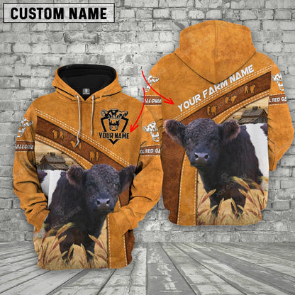 Novacare Personalized Name Farm 3D Belted Galloway Hoodie