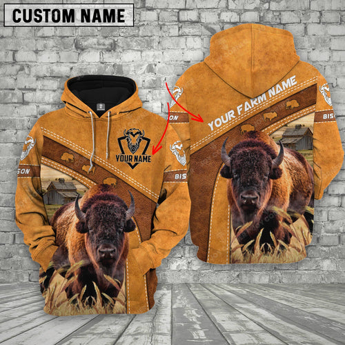 Novacare Custom Name 3D Bison Cattle Hoodie