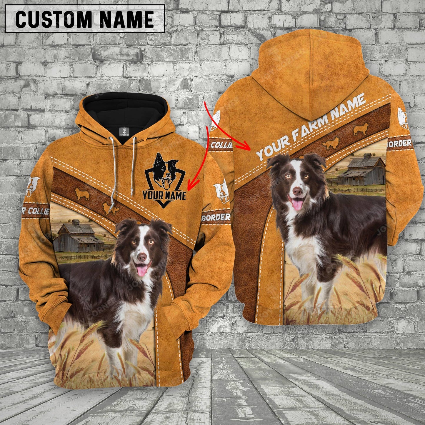 Novacare Personalized Name Border Collie Cattle Hoodie TT5