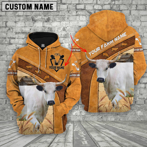 Novacare Personalized Name 3D British White Park Hoodie