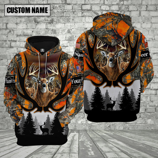 Novacare Personalized Name Deer Hunting Orange Shirt 3D All Over Printed Clothes
