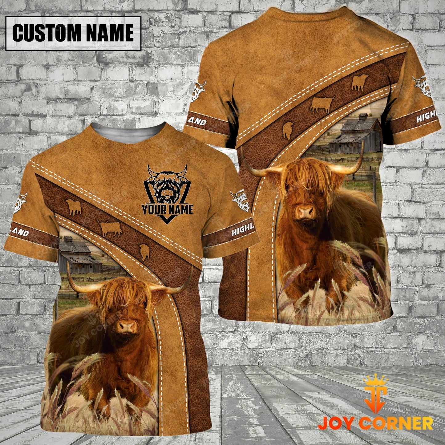 Novacare Personalized Name Farm Highland Cattle Hoodie TT1