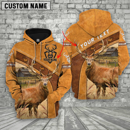 Novacare Personalized Name New Zealand Red Deer Hoodie TT1