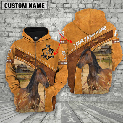 Novacare Horse 3D Customized Name - Farm Name Hoodie