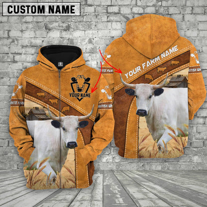 Novacare Personalized Name 3D British White Park Hoodie