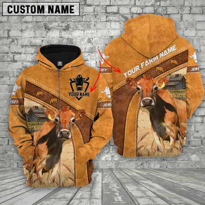 Novacare Jersey Cow No Horns Custom Name Printed Cattle 3D Hoodie